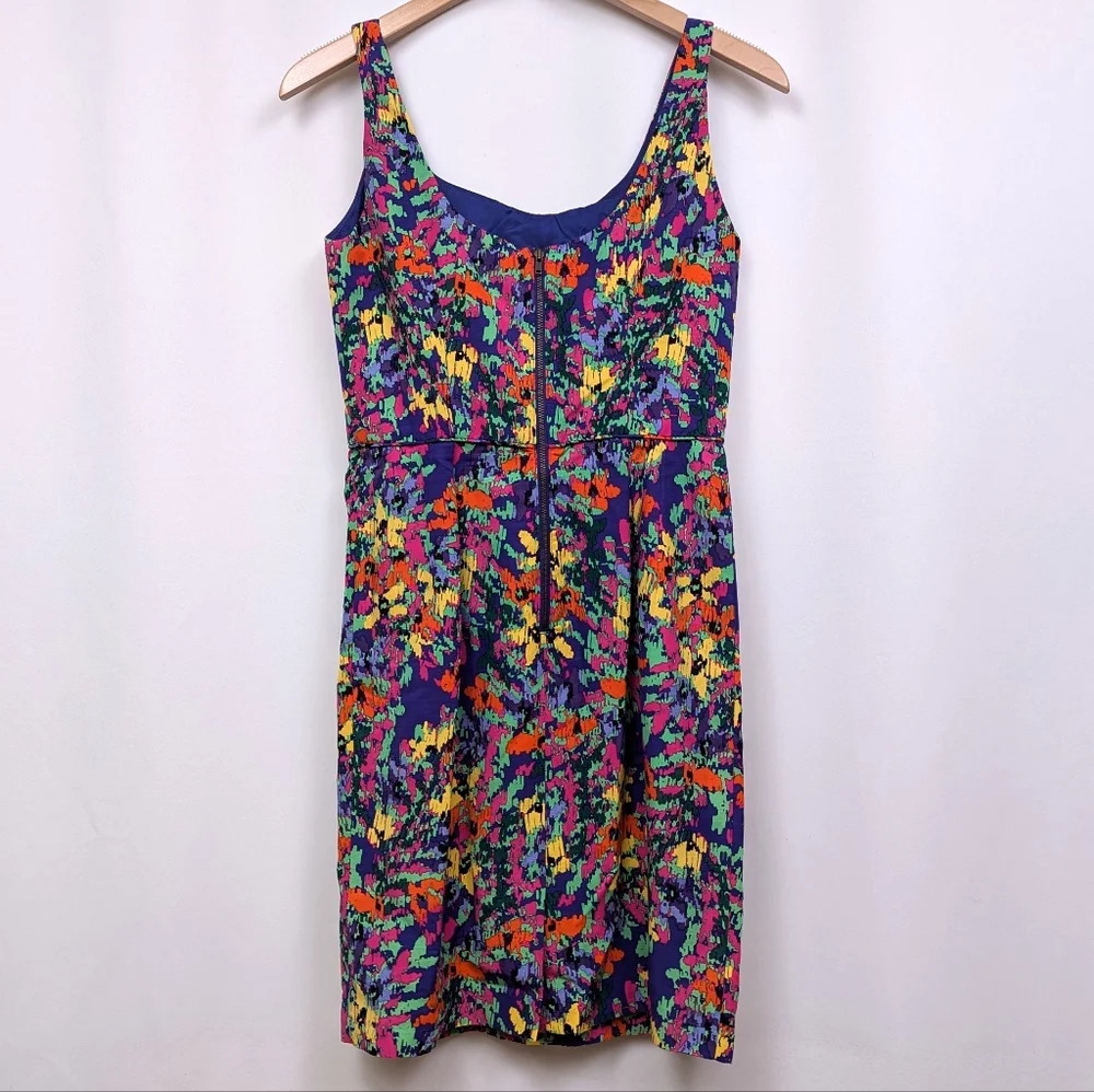 Shoshanna Mini Dress Silk Blend Abstract Floral Print Multicolor Sheath Dress 10 - Picture 7 of 13